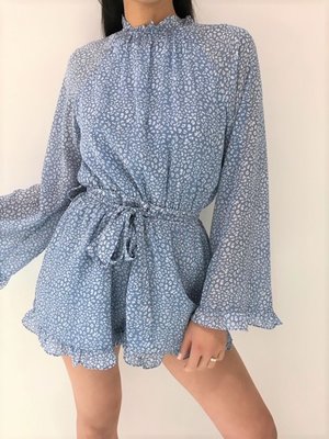 Leo Open Back Jumpsuit Blue