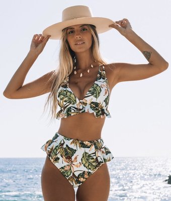 Flower Ruffle Bikini Mint
