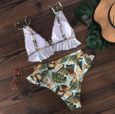 Flower Ruffle Bikini Mint