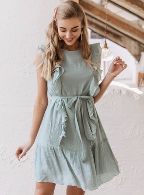 Ruffle Dress Green