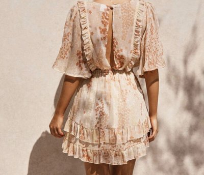 Mixed Print Dress Orange