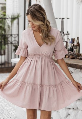 Flowy Open Back Dress Pink