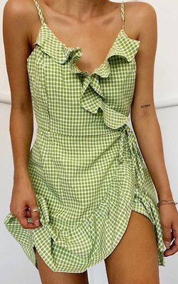 Mily Ruffle Dress Green