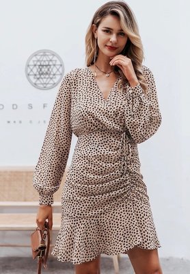 Cheetah Dots Dress Beige