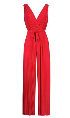 Chloe Plissé Jumpsuit Red