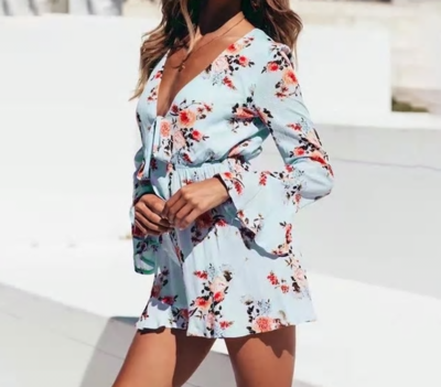 NHS Roses Jumpsuit Blue