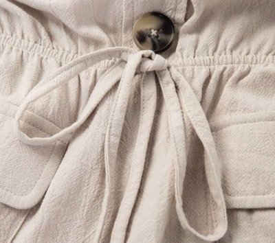 NHS Button Jumpsuit Beige