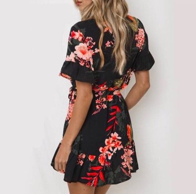 NHS Flower Dress Black