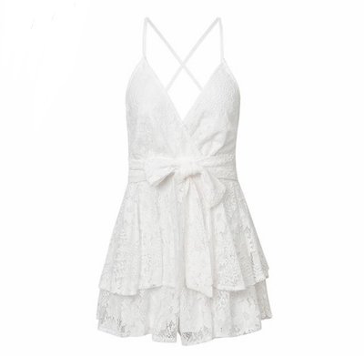 NHS Flower Lace Jumpsuit White