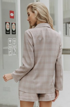NHS Checkered Blazer Pants Set