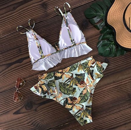Flower Ruffle Bikini Mint