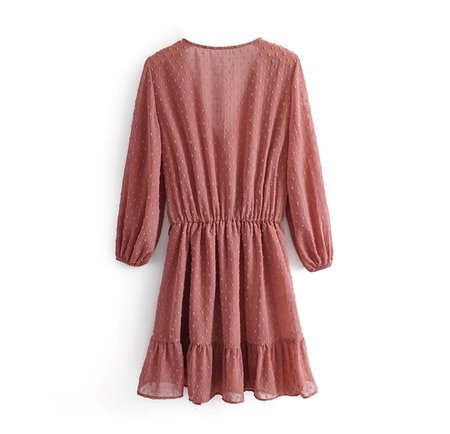 Dots Wrap Dress Old Pink