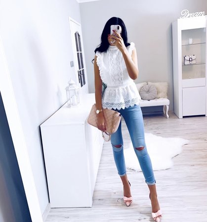 Broderie Open Back Top White