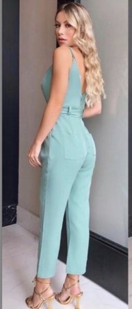 Aza Belt Jumpsuit Mint Green