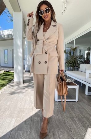 Sam Pocket Suit Beige