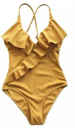 Ruffle Bathing suit Yellow