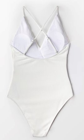 Ruffle Bathing Suit White