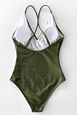 Ruffle Bathing Suit Green