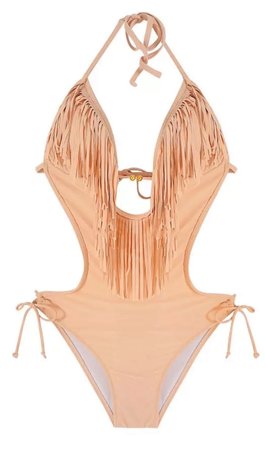 Fringe Bathing Suit Peach
