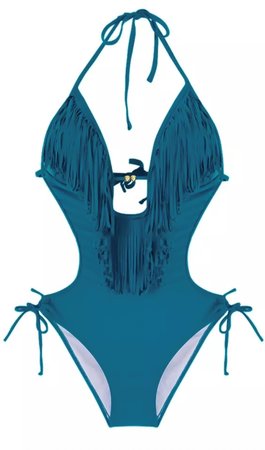 Fringe Bathing Suit Petrol