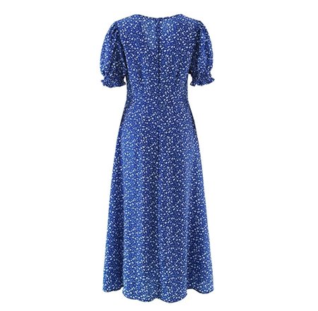 Flower Split Dress Blue