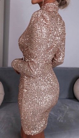 Viony Sparkle Dress - Gold