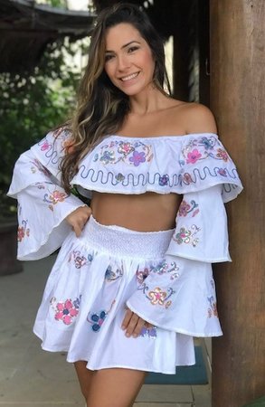 Sparkly flower set white