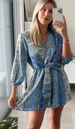 Boho jumpsuit blue