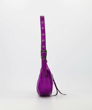 Gigi Leather Metallic Bag Purple