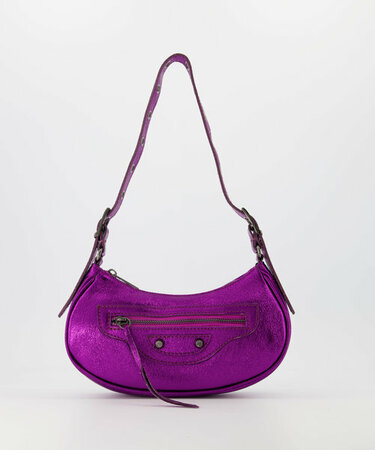 Gigi Leather Metallic Bag Purple