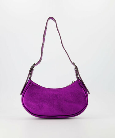 Gigi Leather Metallic Bag Purple