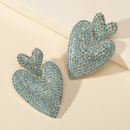 Heart Earrings Blue