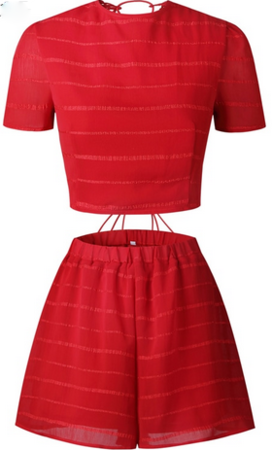 NHS Lace Set Red