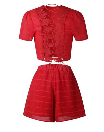 NHS Lace Set Red