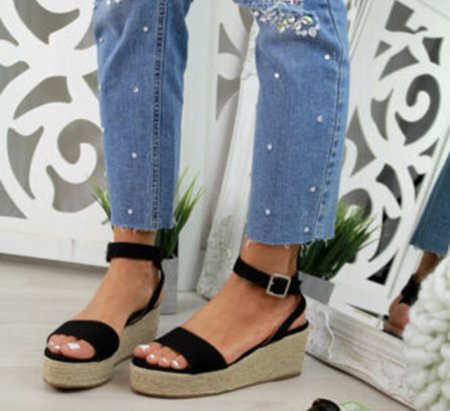 NHS Plateau Sandal Black