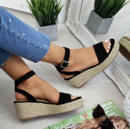 NHS Plateau Sandal Black