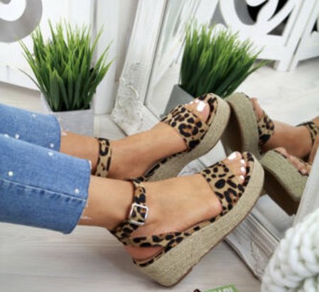 NHS Plateau Sandal Leopard