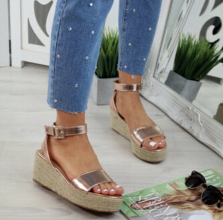 NHS Plateau Sandal Rose Gold