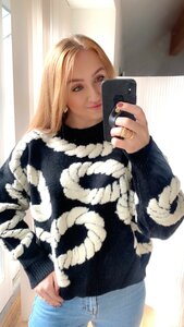 Cable Sweater - Black & White