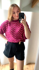 Zigzag Lurex Sweater - Purple/Pink