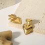 Double Heart Earrings Gold