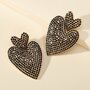 Heart Earrings Black