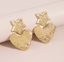 Star & Heart Earrings Gold