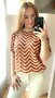 Zigzag Lurex Sweater - Copper/Beige