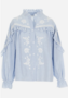 Anne Flower Ruffle Blouse - Blue