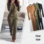 Lori Button Jumpsuit Long Cognac