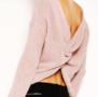 Open Back Sweater Pink