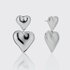 Double Heart Earrings Silver_