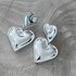 Double Heart Earrings Silver_