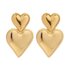 Double Heart Earrings Gold_